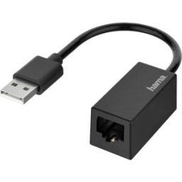 Adaptateur réseau Hama Hama - Netzwerkadapter - USB2.0 - 10/100 Ethernet x 1 - Schwarz (00200324) 10 / 100 MBit/s LAN (10/100 Mo/s), USB 2.0