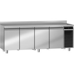 Meuble réfrigéré GN1/1 positif, 4 portes, groupe logé, dessus inox avec dosseret - Liebherr