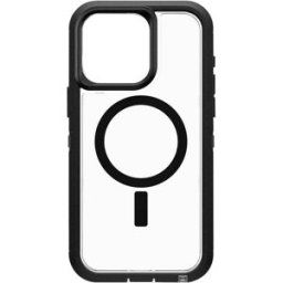 Otterbox Defender XT Coque arrière Apple iPhone 15 Pro Max transparent, noir compatible avec MagSafe 77-93313