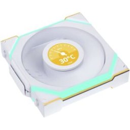 Lian-Li Lian Li UNI FAN SL Wireless LCD Lüfter, ARGB, PWM - Reverse Blade, 120 mm, weiß Ventilateur pour PC blanc (l x H x P) 120 x 124.5 x 28 mm