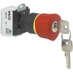 BACO L22GR01B Arrêt durgence collerette plastique, noir, avec affichage de statut 600 V 10 A IP69K 1 pc(s)