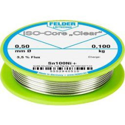 Felder ISO-Core Clear Sn100Ni+ Étain à souder bobine Sn99,25Cu0,7Ni0,05 0.100 kg 0.5 mm