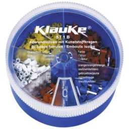 Klauke ST1B Assortiment dembouts simples 0.5 mm², 0.75 mm², 1. mm², 1.5 mm², 2.5 mm² partiellement isolé orange, blanc, jaune, rouge, bleu 400 parties