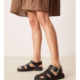Asos Design Wide Fit ASOS DESIGN - Monarch - Sandales larges et chunky style pÃªcheur - Noir Noir 3 female