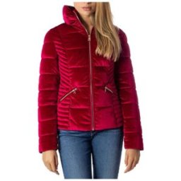 Doudounes Guess Doudoune Femme Courte Effet Velours Rouge Rouge