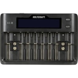 Chargeur de piles rondes VOLTCRAFT CC-8 Li-ion, LiFePO, NiMH, NiCd A, LR6 (AA), LR03 (AAA), LR8 (AAAA), 6LR61 (9 V), LR14 (C), sub-C, 10340, 14500, 16340,