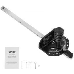 VEVOR Jauge à onglets de précision, fente standard 19x9,5 mm, jauge à onglets pour scie de table alliage d'aluminium, 15 butées d'angle, piston à ressort réglable, disque amovible pour travail du bois