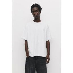 Pull&Bear T-Shirt Boxy Doux Au Toucher Blanc L male