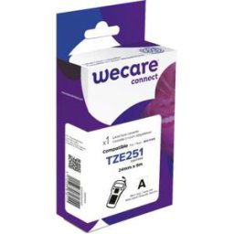 Ruban titreuse 24 mm Wecare compatible Brother TZE-251 écriture noire sur fond blanc