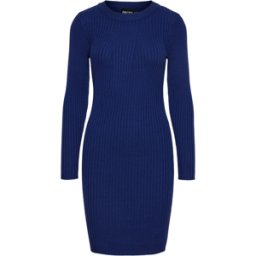Pieces Robe en maille manches longues Crista bleu en viscose Uma L female