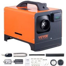 VEVOR Chauffage Diesel Tout-en-Un Portable 12 V 8 kW Réchauffeur d'Air Diesel 0,16-0,62 L/h 8-36 ℃ Réglable 20-25 m² Contrôle LCD et Télécommande Réservoir 5 L pour RV Auto Sans Installation Intérieur