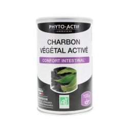 Phyto-Actif Charbon Végétal Activé Confort Intestinal Bio 100 Grammes - Pot 100 g