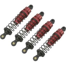 Reely 1:10 Amortisseur à pression dhuile en aluminium rouge (métallisé) avec ressorts noir 90 mm 4 pc(s)
