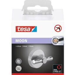 tesa MOON Crochet pour vêtements; (L x l x H) 65 x 50 x 35 mm argent Contenu: 1 pc(s)