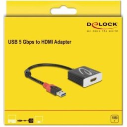 Delock 62736 USB 3.0 / HDMI Câble adaptateur [1x USB 3.0 femelle type A - 1x HDMI femelle] noir contacts dorés, avec noyau en ferrite 20 cm