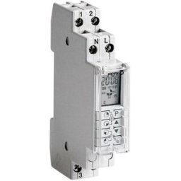 Wallair 1IO1070 Minuterie numérique programme journalier 3500 W IP40 réserve de marche, passage heure dété/dhiver (automatique), fonction de programmation