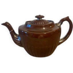 ART Théière ancienne Albany and Harvey England marron 13x12x14
