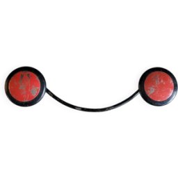 Porte-manteaux mural 2 patères 60's rouge 25x7x10
