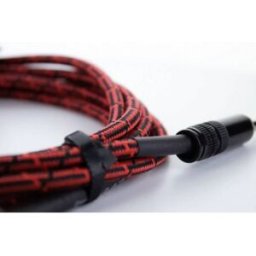 Câble de raccordement Cordial 14784 Jack instruments [1x Jack mâle 6,3 mm (mono) - 1x Jack mâle 6,3 mm (mono)] 3 m noir, rouge gaine textile
