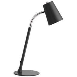 Lampe Led Unilux Flexio - abat-jour orientable - interrupteur sur cordon H43,5 cm, socle D15 cm - noire