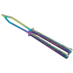 Couteau papillon balisong rainbow 24,5cm entraînement