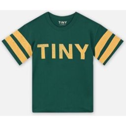 Stripes Logo Tee par Tinycottons Vert 12A Accessoires