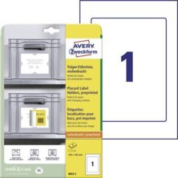 Avery Zweckform 8003-5 Étiquettes pour supports 220 x 160 mm Polypropylène blanc, gris clair 5 pc(s) fixation permanente