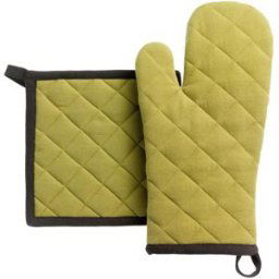 Maison Vivaraise Lot gant de cuisine/manique recyclé Grace Kaki 15 x 32 15 x 32 cm unisex