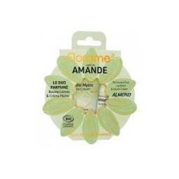 Florame Le Duo Parfumé Amande Crème Mains 30 ml + Baume Lèvres 15 ml Bio - Lot 2 produits