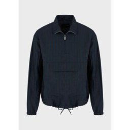 Giorgio Armani Emporio Armani Half Zip Parka Jacket Bleu Avio S Male