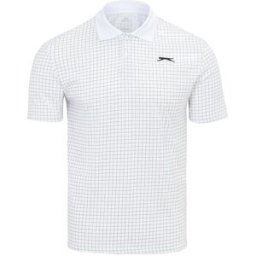 Slazenger Check Golf Polo Mens Blanc XS Male