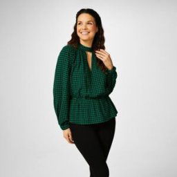 Biba Textured Blouse Vérifier 12 (M) Female