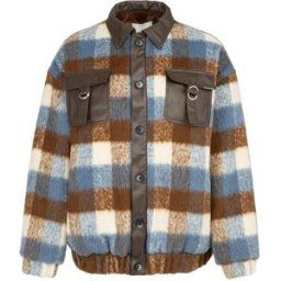 Firetrap Women Wool Coat Carreaux marron 10 (38) Female