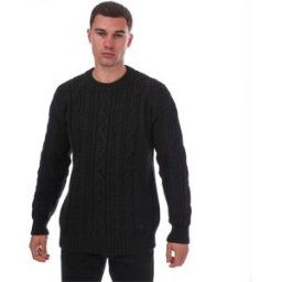 Lyle And Scott Cable Knit Jumper Noir de jais 2XL Male