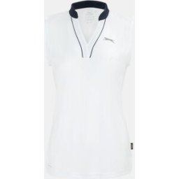 Slazenger Sleeveless Polo Shirt Womens Blanc 12 (40) Female