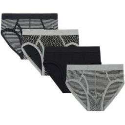 Giorgio 4Pk Briefs Sn Noir/Gris Grand Male
