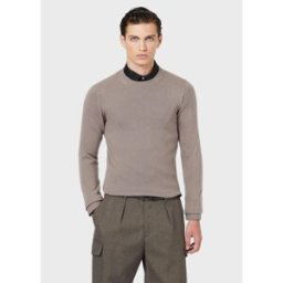 Giorgio Armani Emporio Armani Crew Neck Knit Top Taupe M Male