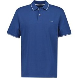 Gant Tipped Pique Polo Shirt Bleu Vintage M Male