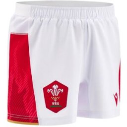 Macron Welsh Rugby Union Authentic Home Shorts 2024 Adults Blanc Moyen Unisex