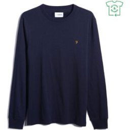Farah Long Sleeve Dennis T Shirt Vrai Marine Très petit Male