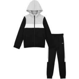 Slazenger Fleece Full Zip Track Suit Junior Noir 11-12 ans Male