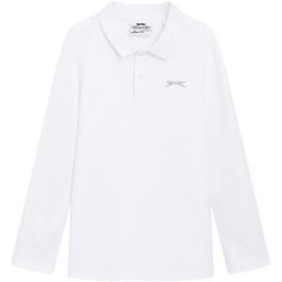 Slazenger Long Sleeve Plain Polo Junior Blanc 11 - 12 ans Male