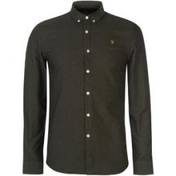 Farah Oxford Long Sleeve Shirt Evergreen 357 2X Petit Male