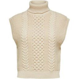 Selected Femme Birth Cable Knit Vest Coquille de sable 18 (2XL) Female