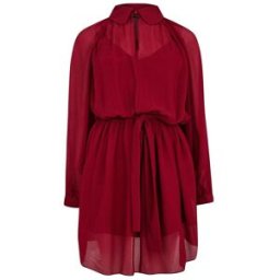 Giorgio Armani Emporio Armani Drape Mini Dress Rouge 14 (L) Female