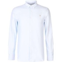 Farah Oxford Long Sleeve Shirt Bleu ciel 468 Petit Male