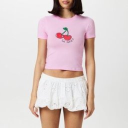 Daisy Tech Street Cherry Baby Tee Rose 14 (L) Female