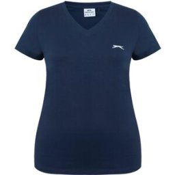 Slazenger Ladies V Neck Tee Shirt Marine 18 (46) Female