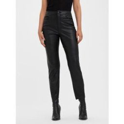 Vero Moda Leather Trousers Noir 29 L34 Female