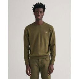 Gant Classic Cotton Crew Neck Sweater Juniper Green 2XL Male